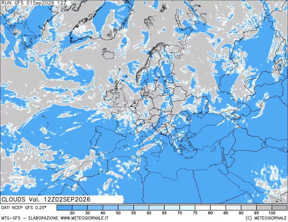 mappa Nuvolosità totale