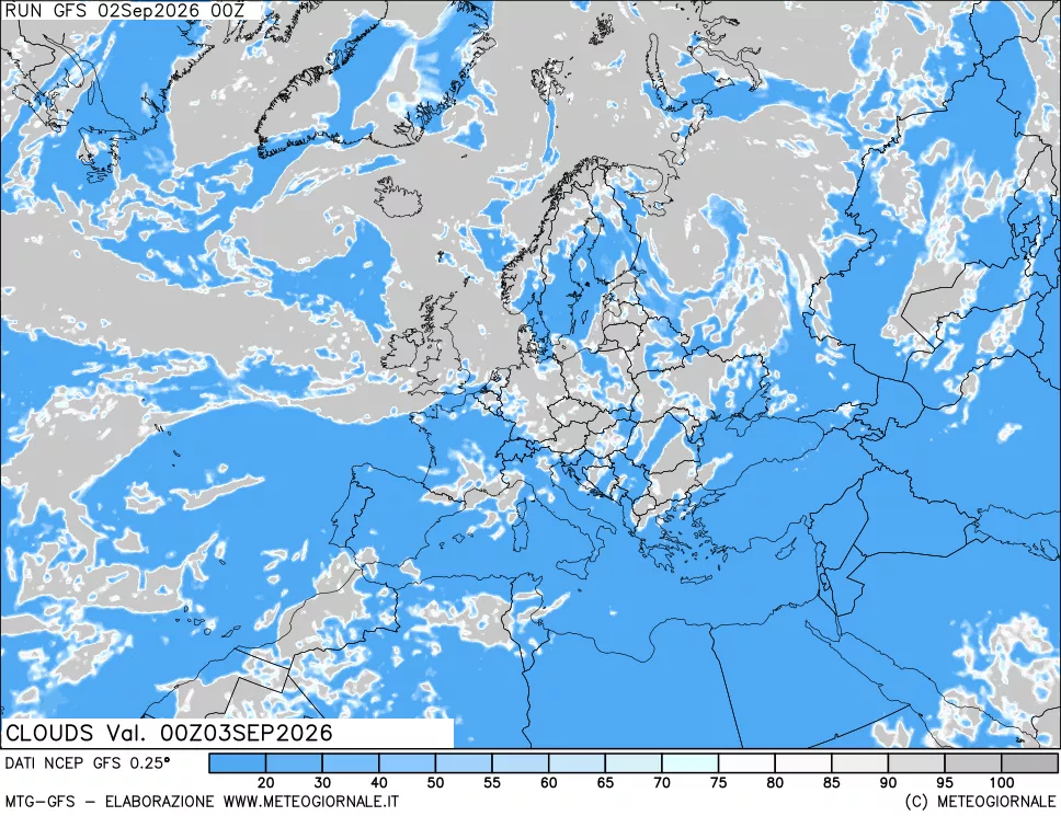 mappa Nuvolosità totale