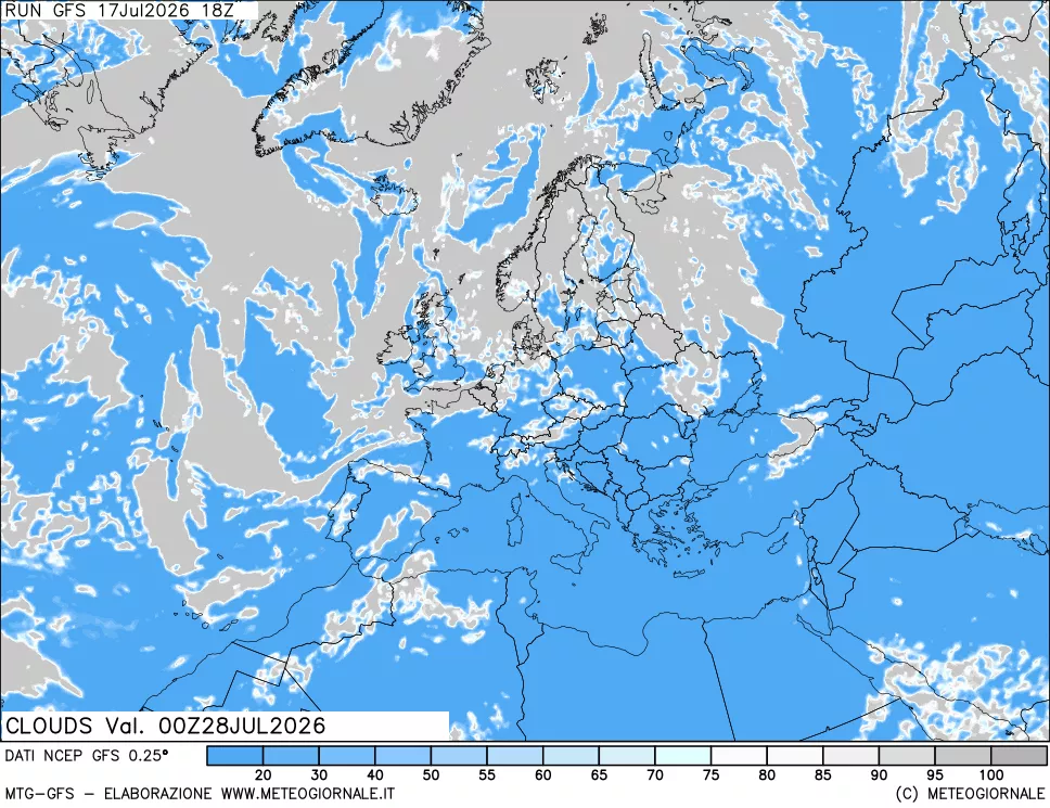 mappa Nuvolosità totale