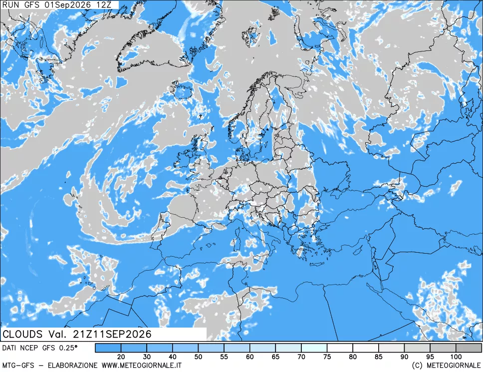 mappa Nuvolosità totale