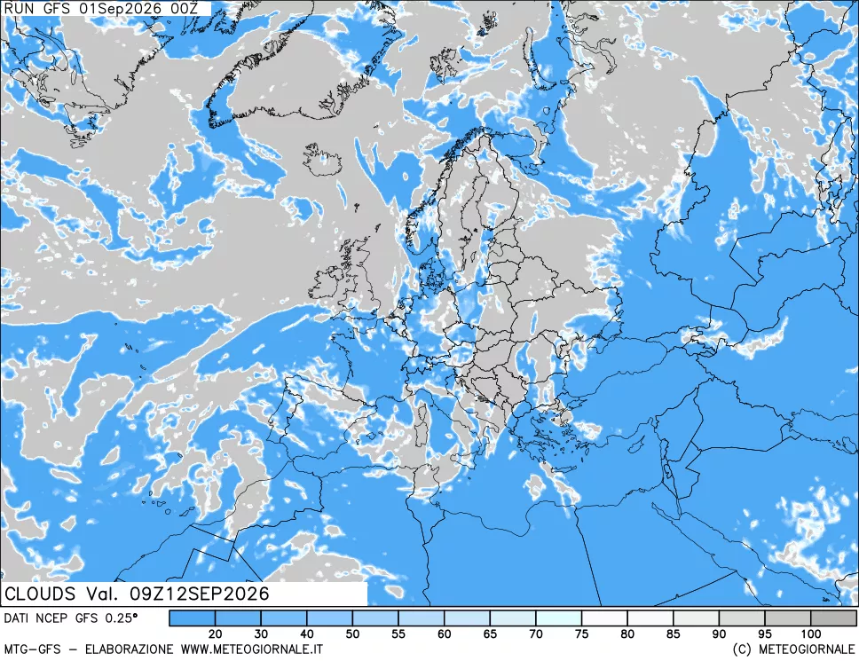 mappa Nuvolosità totale