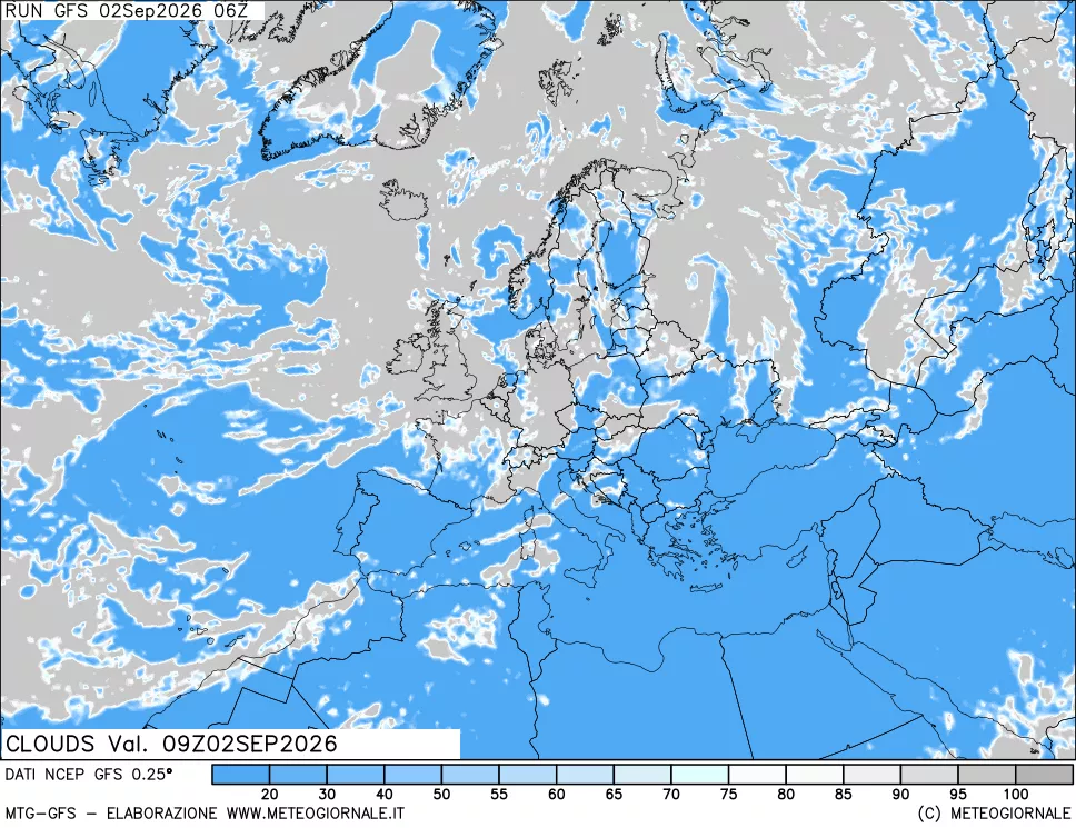 mappa Nuvolosità totale
