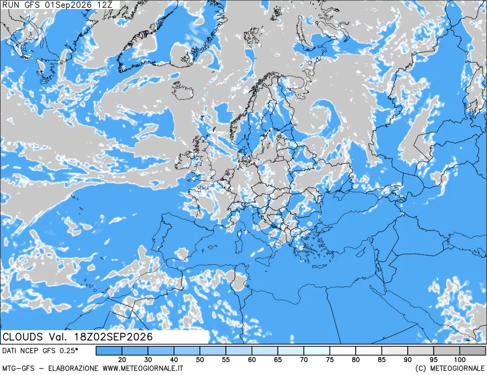 mappa Nuvolosità totale
