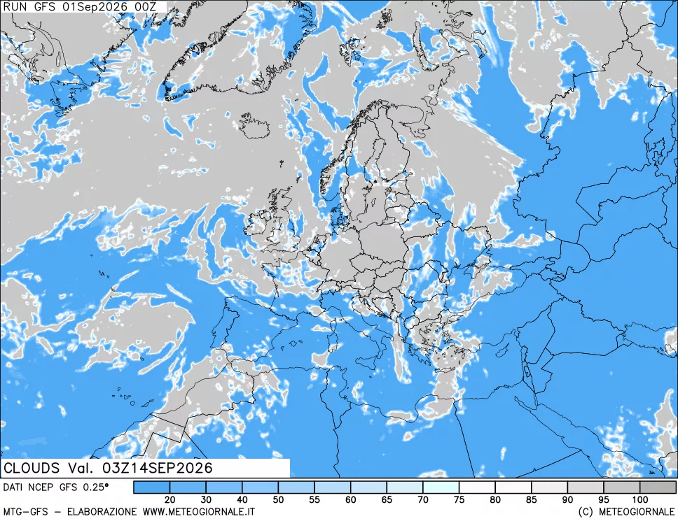 mappa Nuvolosità totale