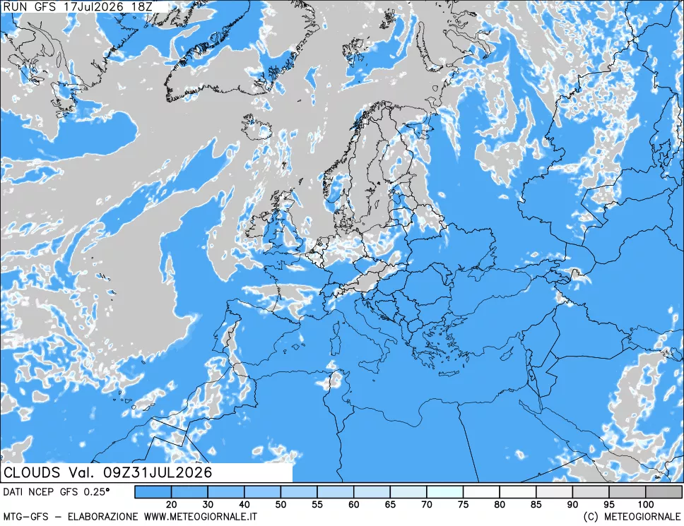mappa Nuvolosità totale