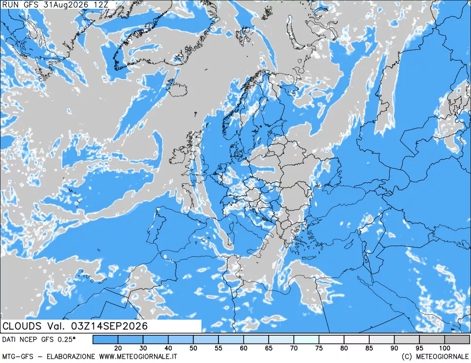 mappa Nuvolosità totale
