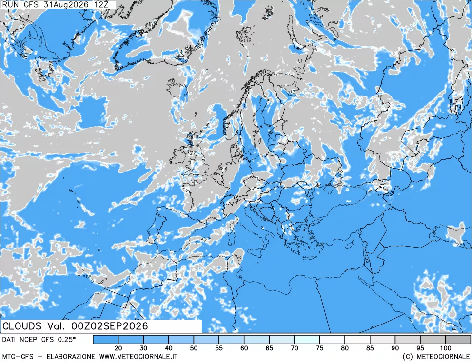 mappa Nuvolosità totale
