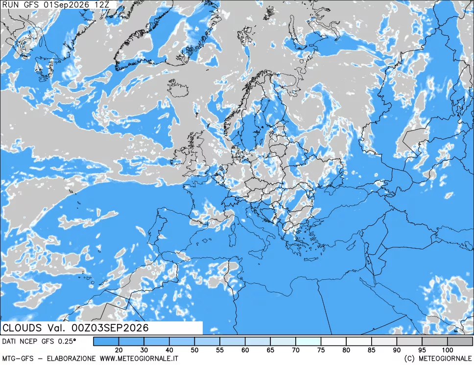 mappa Nuvolosità totale