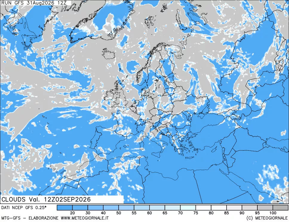 mappa Nuvolosità totale