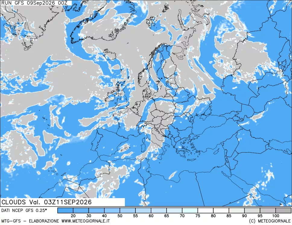 mappa Nuvolosità totale