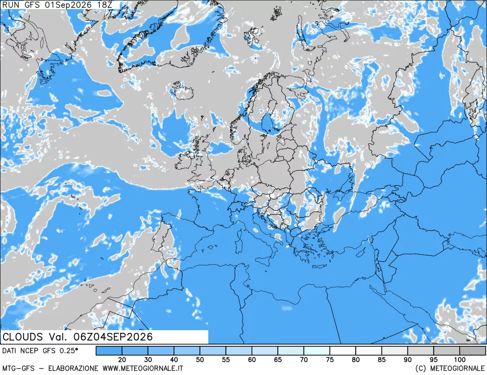 mappa Nuvolosità totale
