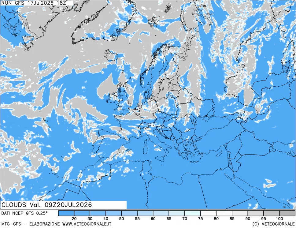 mappa Nuvolosità totale