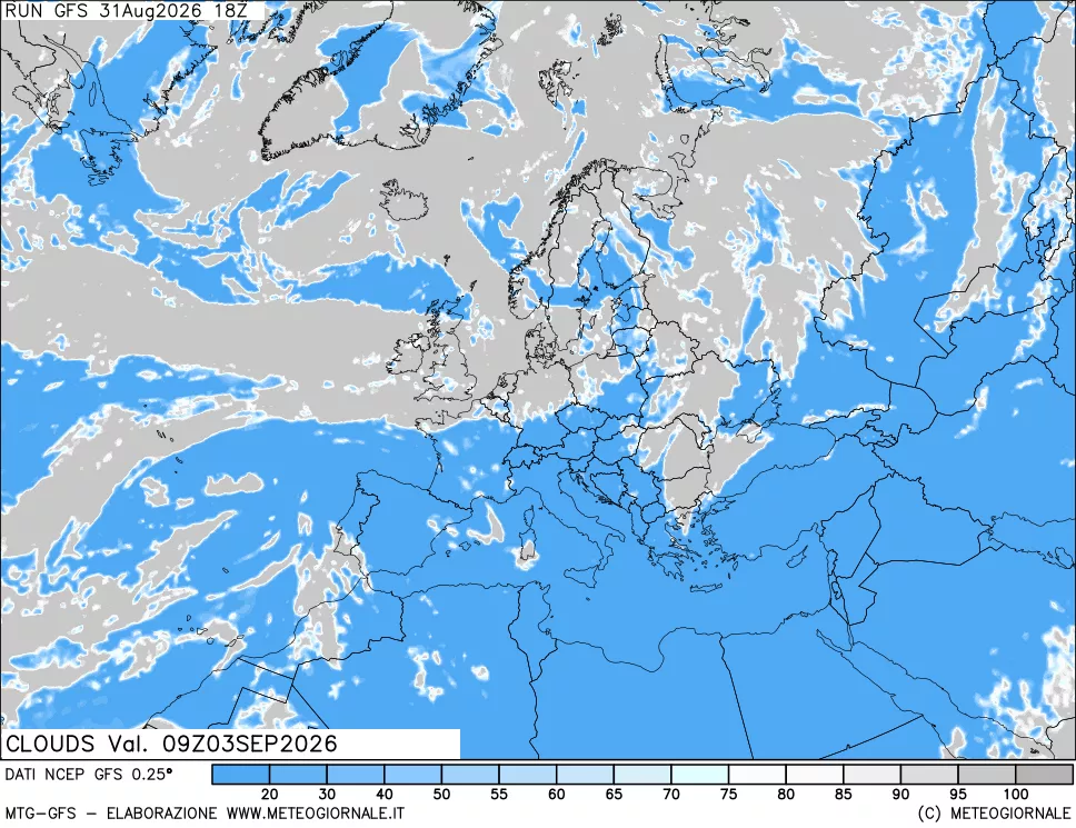 mappa Nuvolosità totale