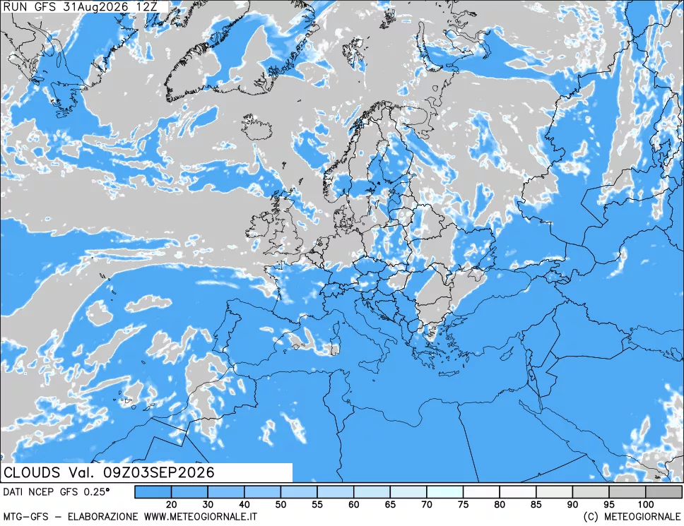 mappa Nuvolosità totale