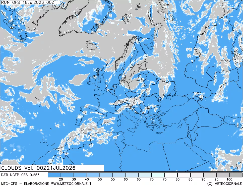 mappa Nuvolosità totale