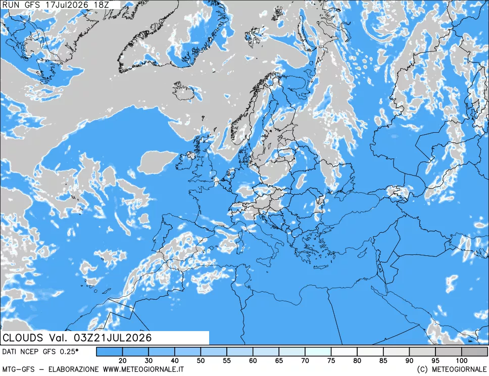 mappa Nuvolosità totale