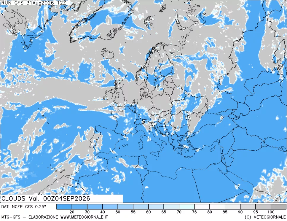 mappa Nuvolosità totale