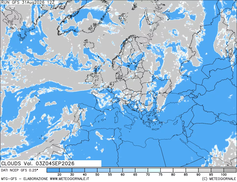 mappa Nuvolosità totale