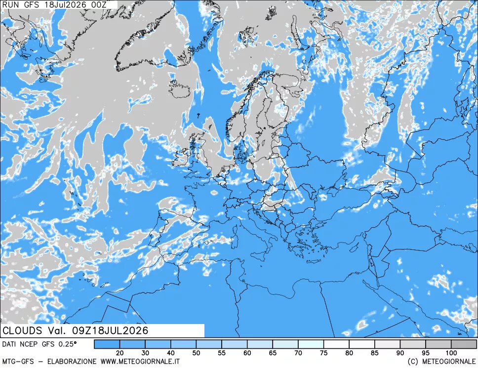 mappa Nuvolosità totale