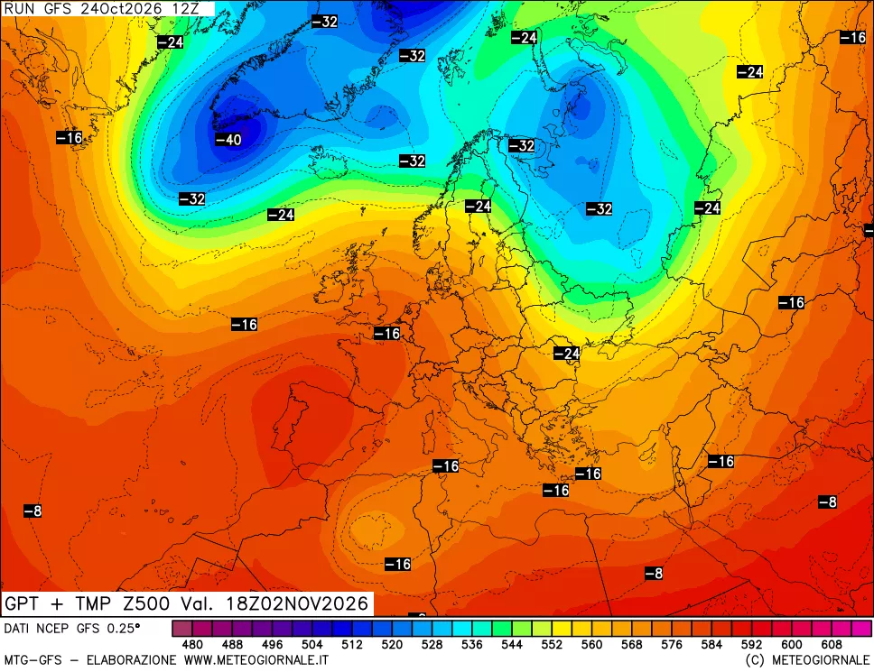 mappa 500 hPa GPT + Temp