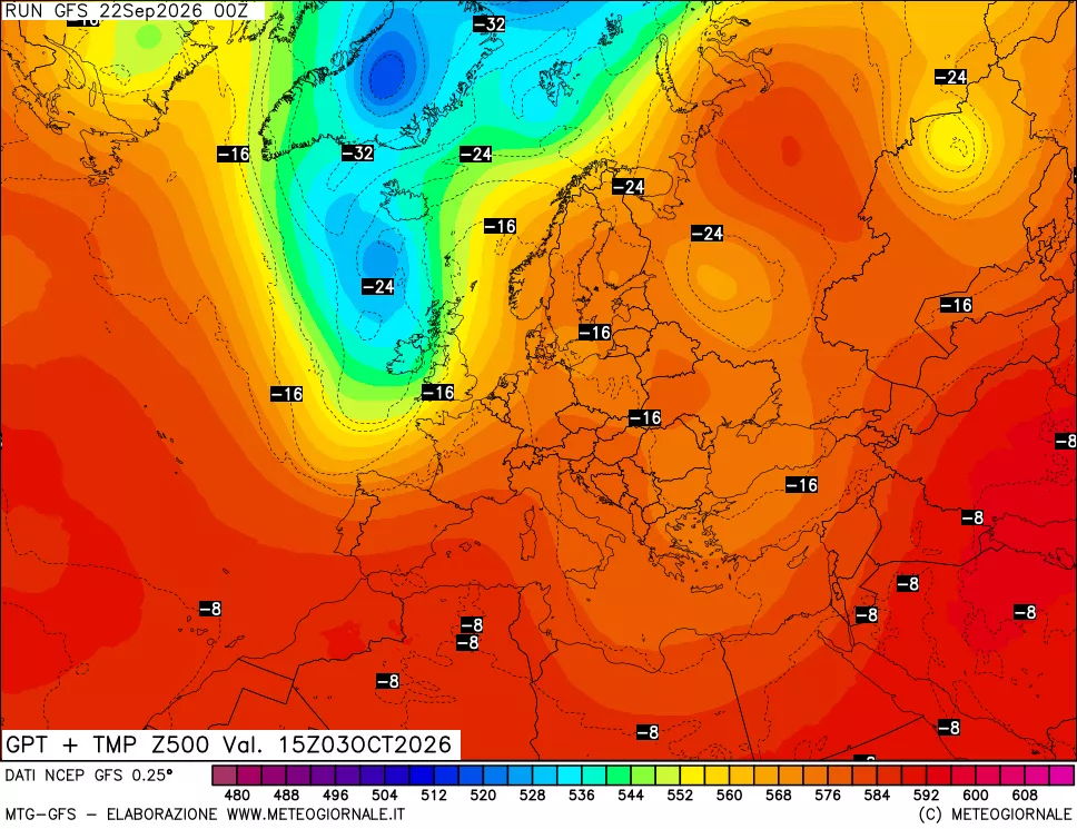 mappa 500 hPa GPT + Temp