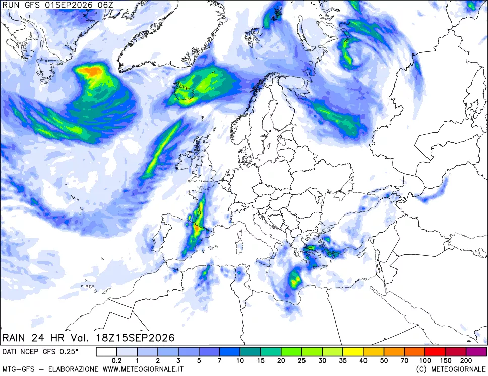mappa Precipitazioni 24 ore precedenti