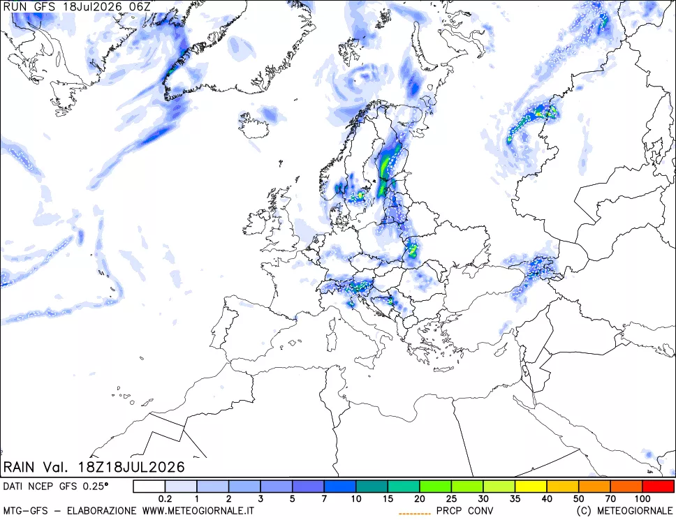 mappa Precipitazioni totali e convettive