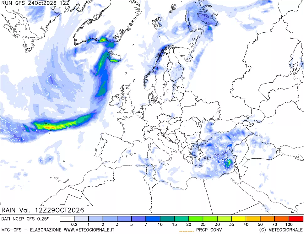 mappa Precipitazioni totali e convettive