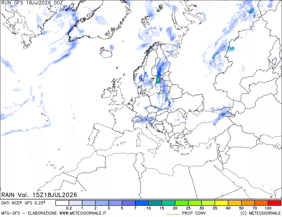 mappa Precipitazioni totali e convettive