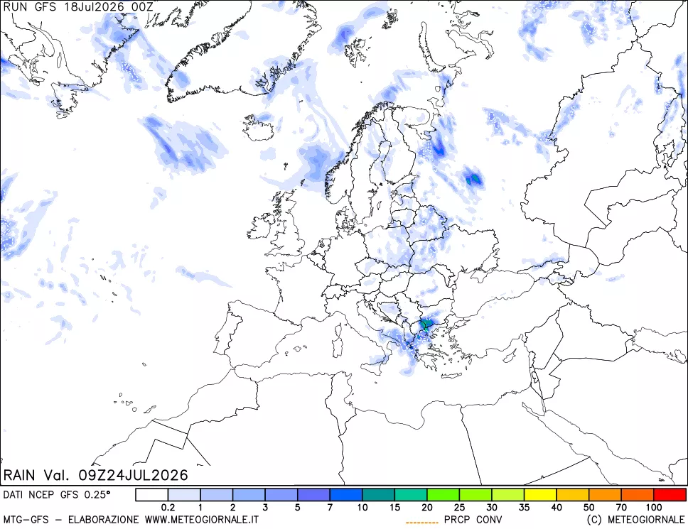 mappa Precipitazioni totali e convettive
