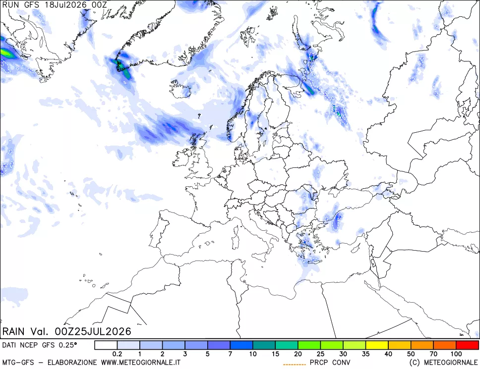 mappa Precipitazioni totali e convettive