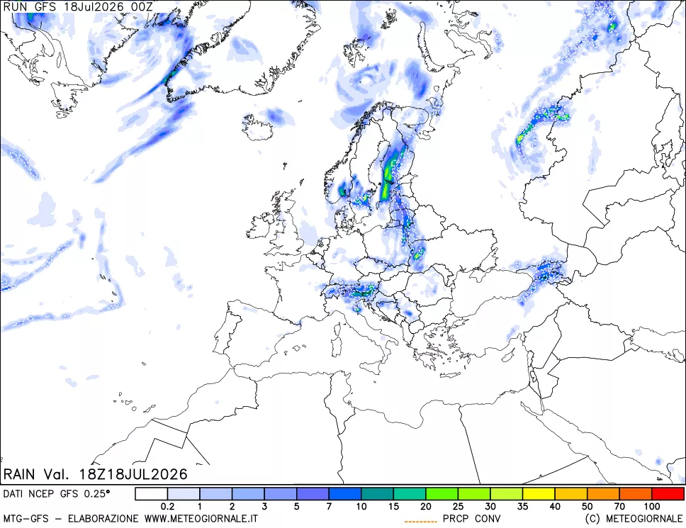 mappa Precipitazioni totali e convettive