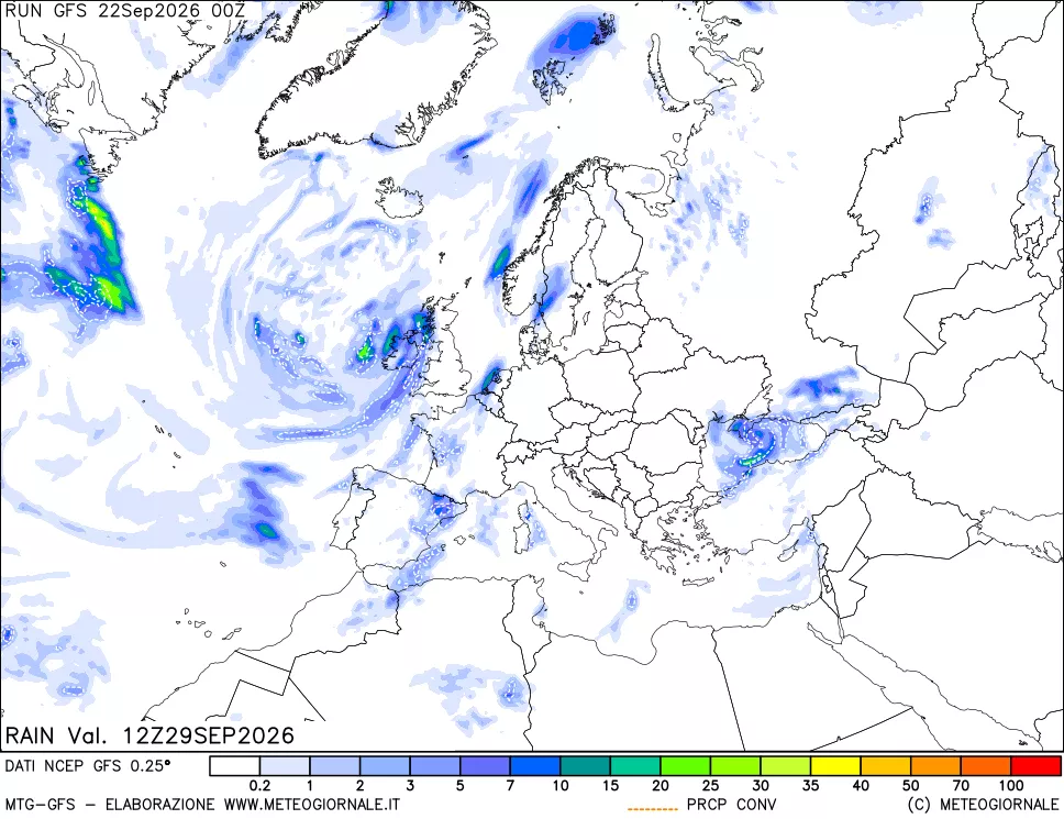 mappa Precipitazioni totali e convettive