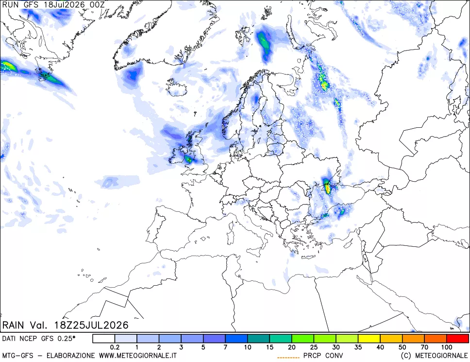 mappa Precipitazioni totali e convettive
