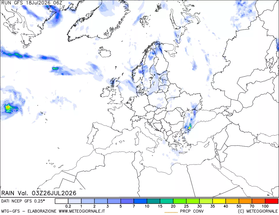mappa Precipitazioni totali e convettive