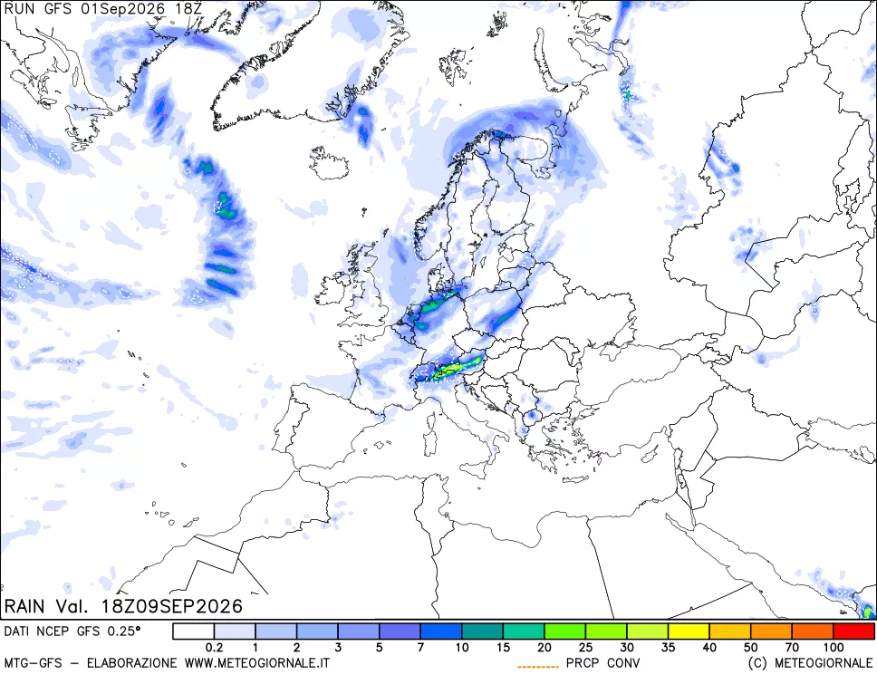 mappa Precipitazioni totali e convettive