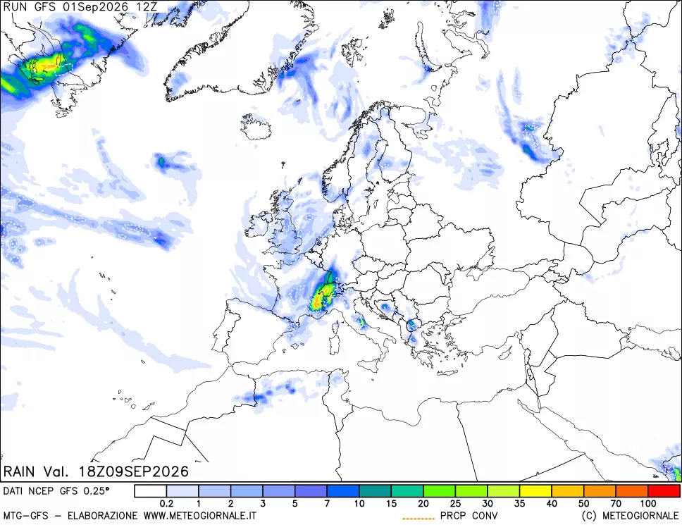 mappa Precipitazioni totali e convettive