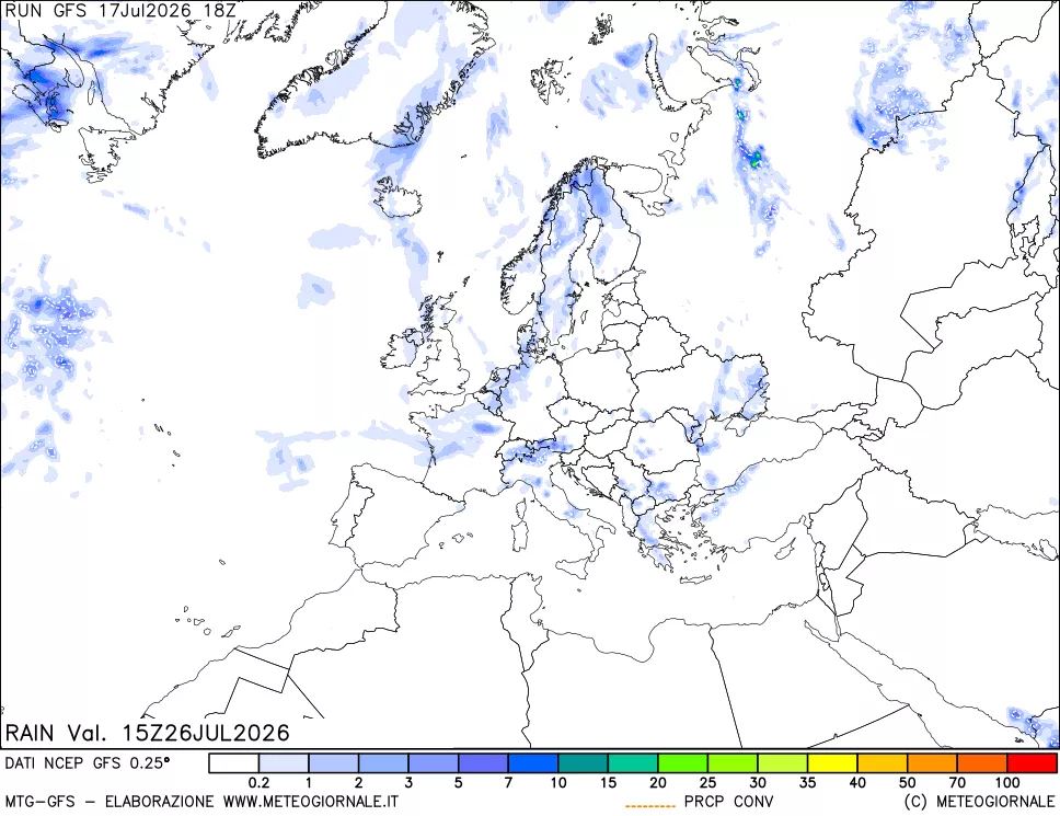 mappa Precipitazioni totali e convettive