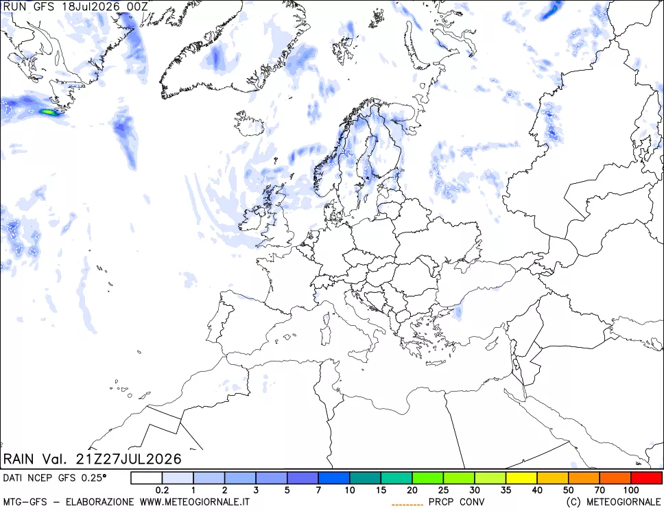 mappa Precipitazioni totali e convettive