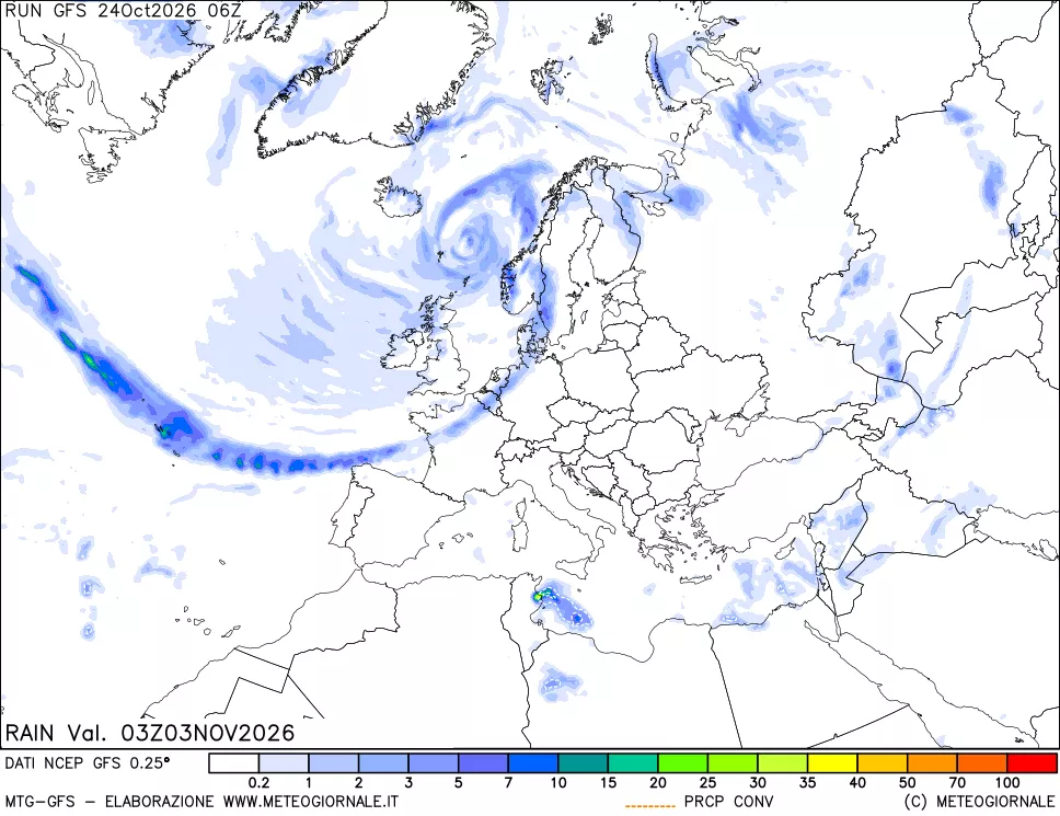 mappa Precipitazioni totali e convettive