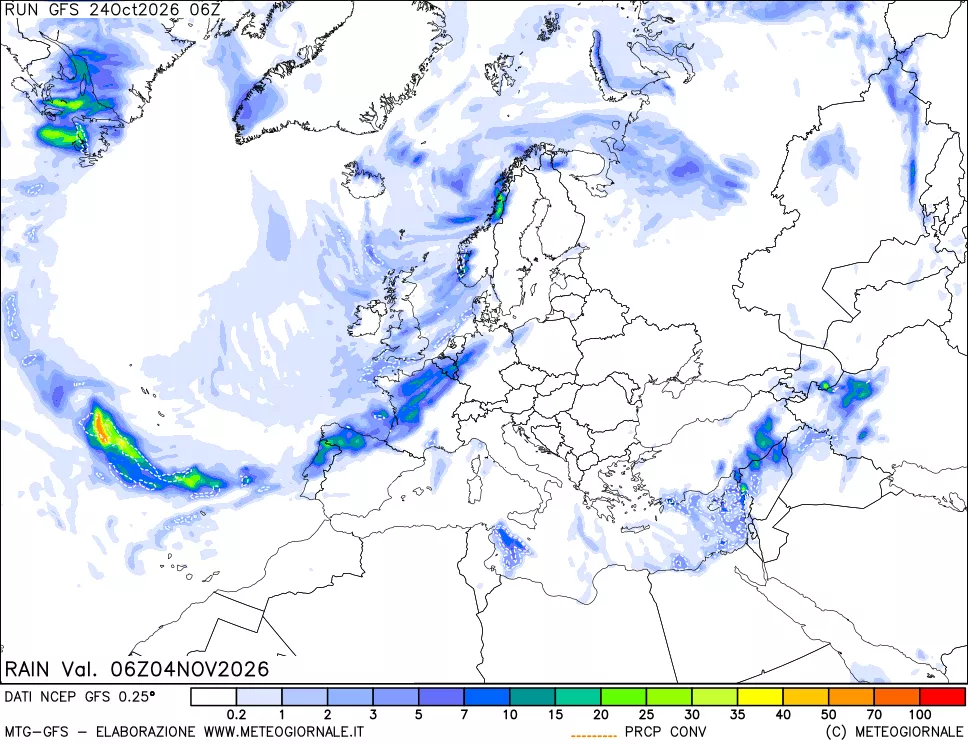 mappa Precipitazioni totali e convettive
