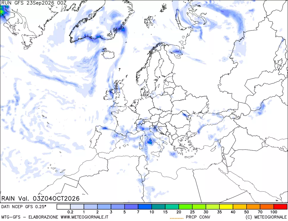 mappa Precipitazioni totali e convettive