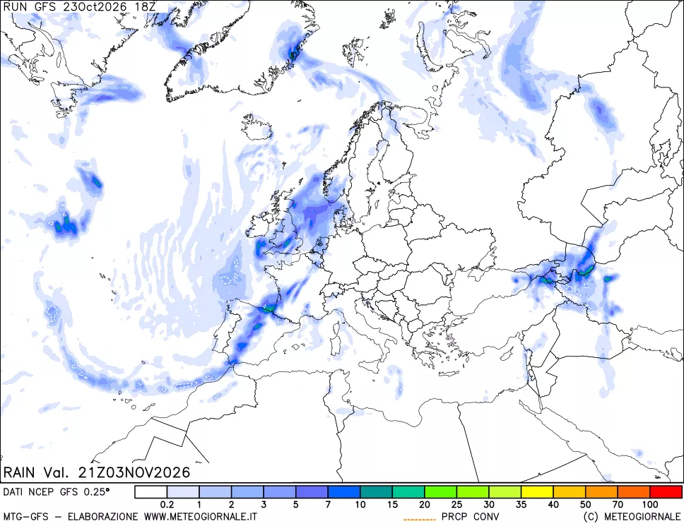 mappa Precipitazioni totali e convettive