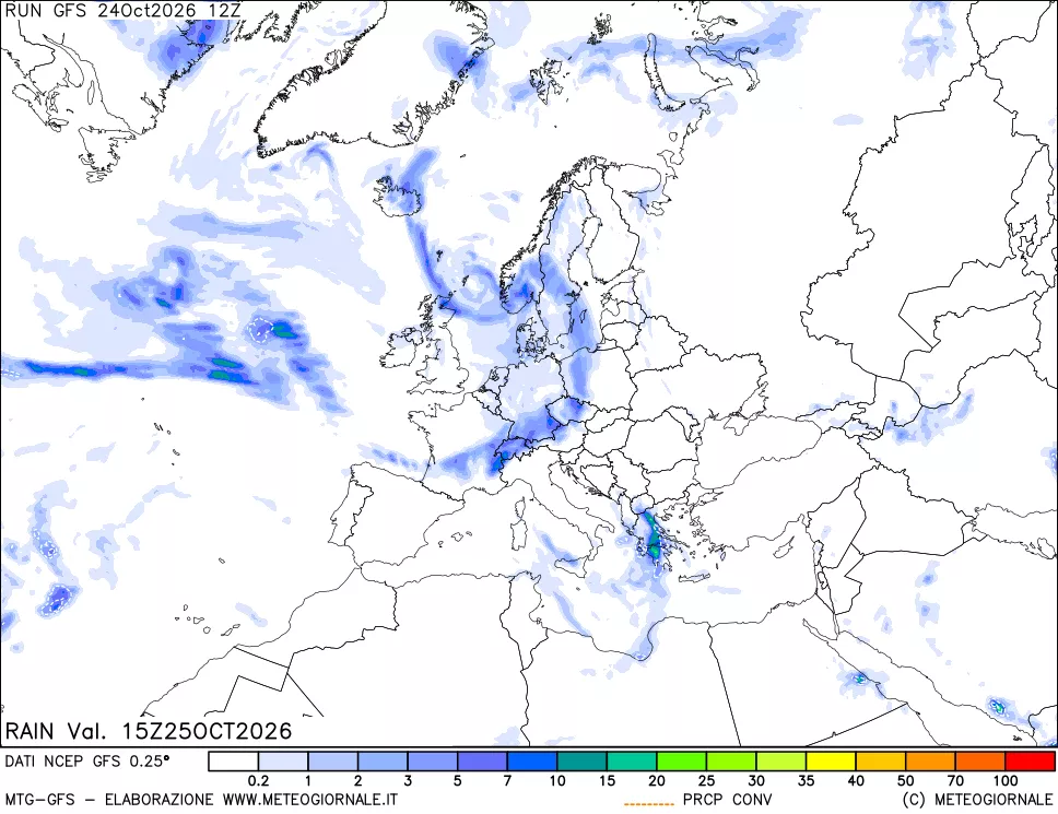 mappa Precipitazioni totali e convettive