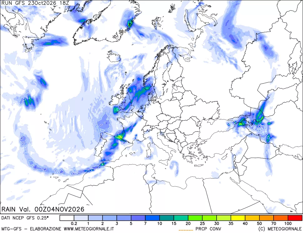 mappa Precipitazioni totali e convettive