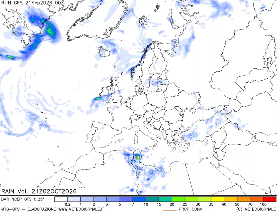 mappa Precipitazioni totali e convettive
