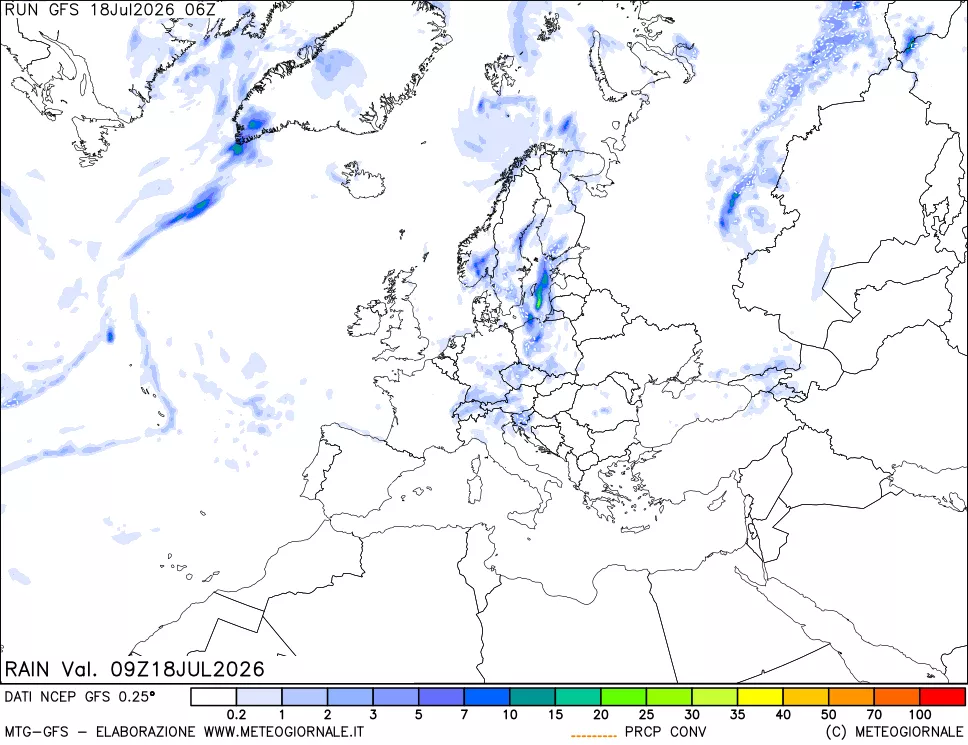 mappa Precipitazioni totali e convettive