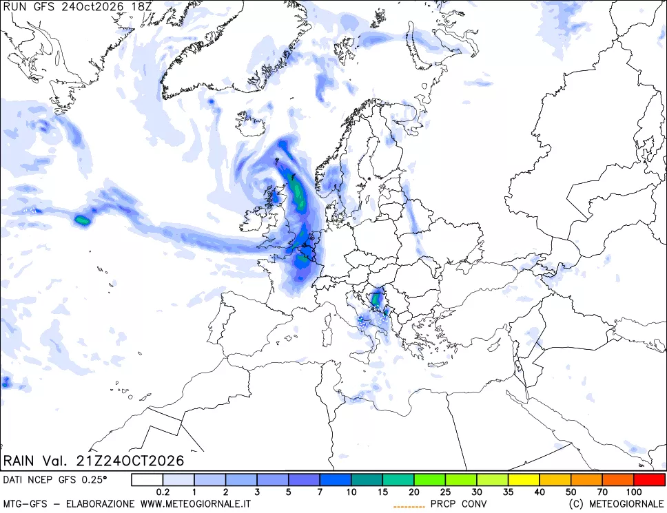 mappa Precipitazioni totali e convettive