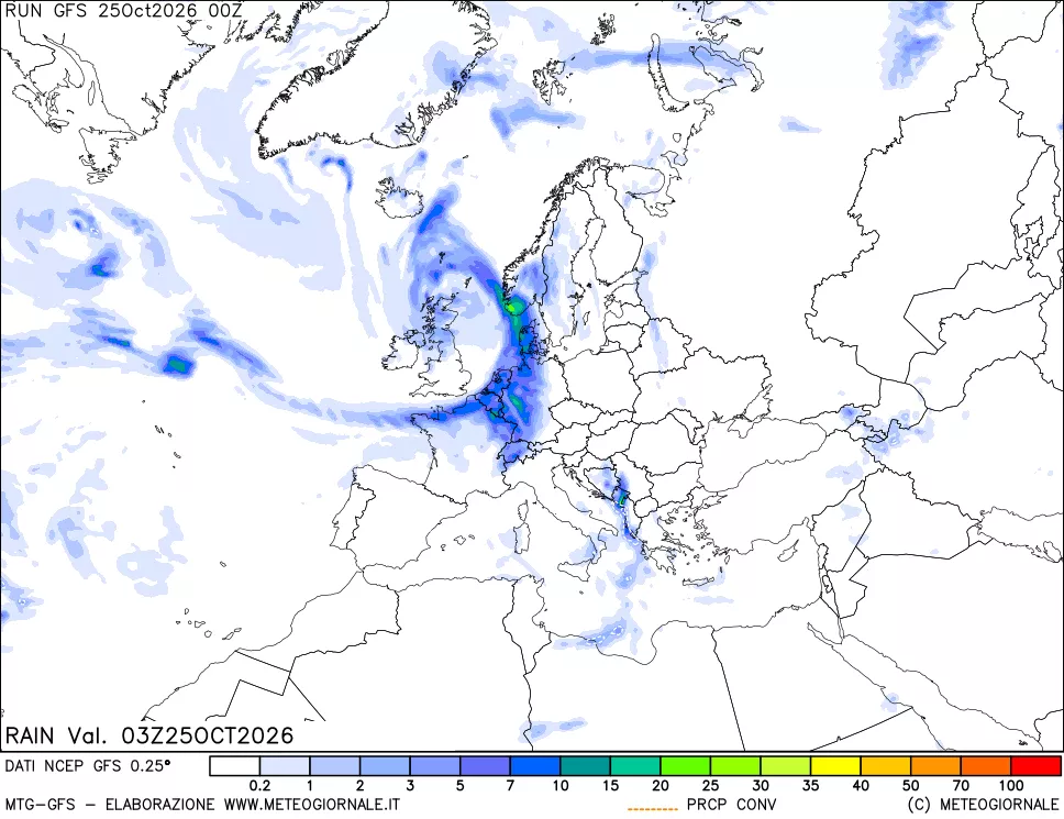 mappa Precipitazioni totali e convettive