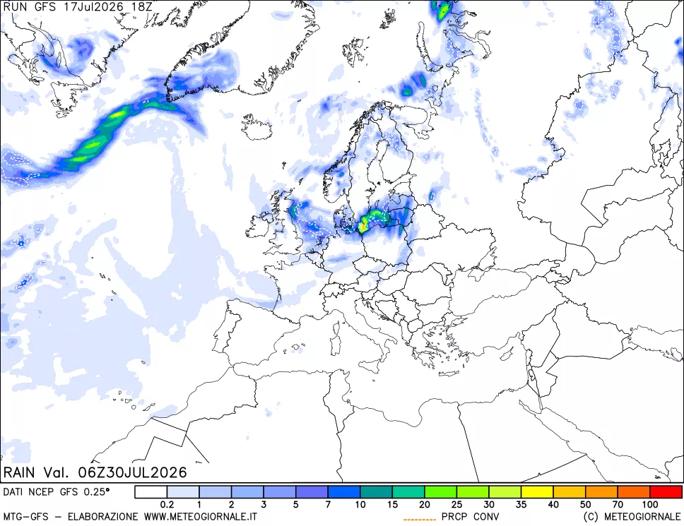 mappa Precipitazioni totali e convettive
